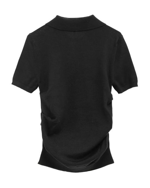Loewe Black Anagram Cashmere And Silk Polo Shirt