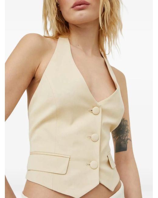 Ba&sh Natural Good Halterneck Buttoned Vest
