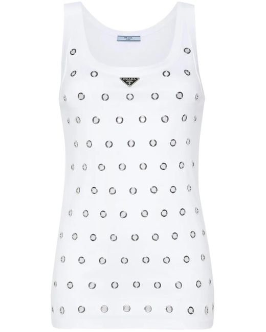 Prada トライアングルロゴ タンクトップ White