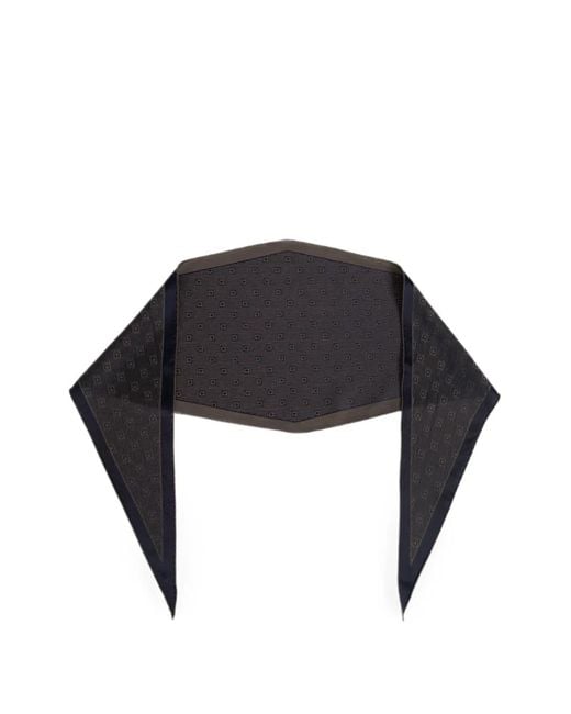 Ferragamo Black Asymmetric Monogram-Pattern Scarf for men