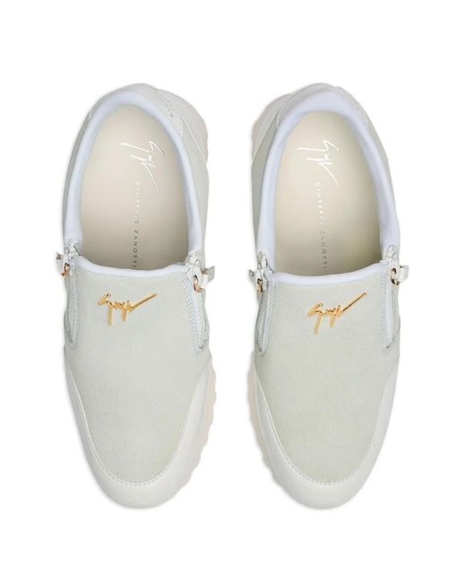Giuseppe Zanotti White Ilde Run Suede Sneakers