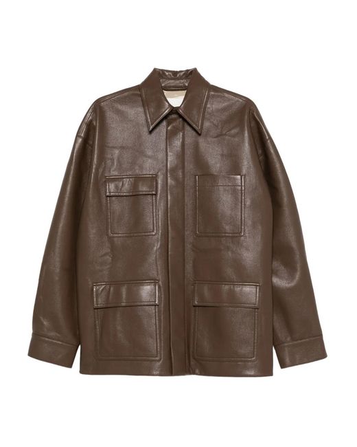 Nanushka Brown Flap-Pocket Overshirt for men