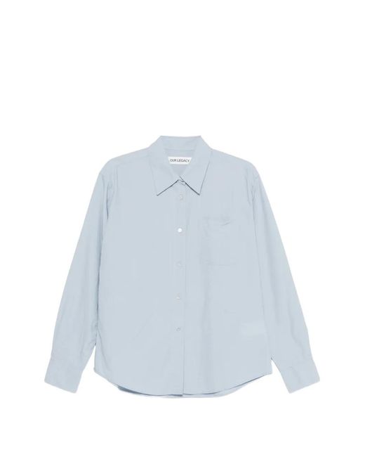 Our Legacy Blue Forever Patch-Pocket Shirt