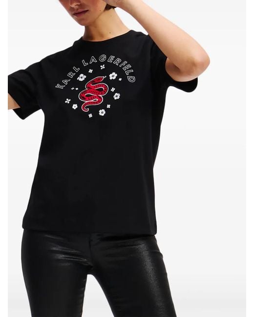 Karl Lagerfeld Black Lunar New Year T-Shirt