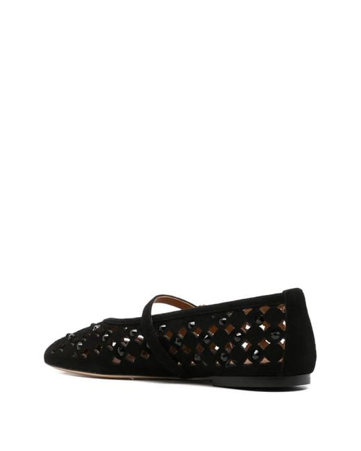 Evaluna Black Cut-Out Flat Pumps