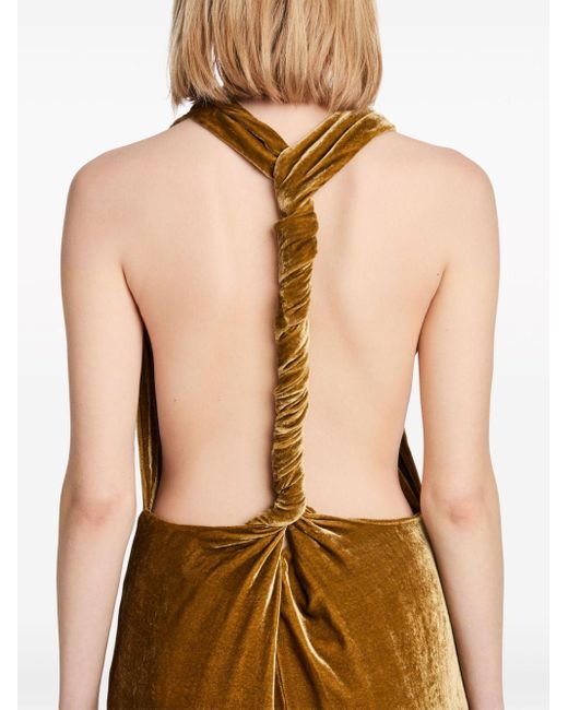 Proenza Schouler Natural Faye Twisted Velvet Gown