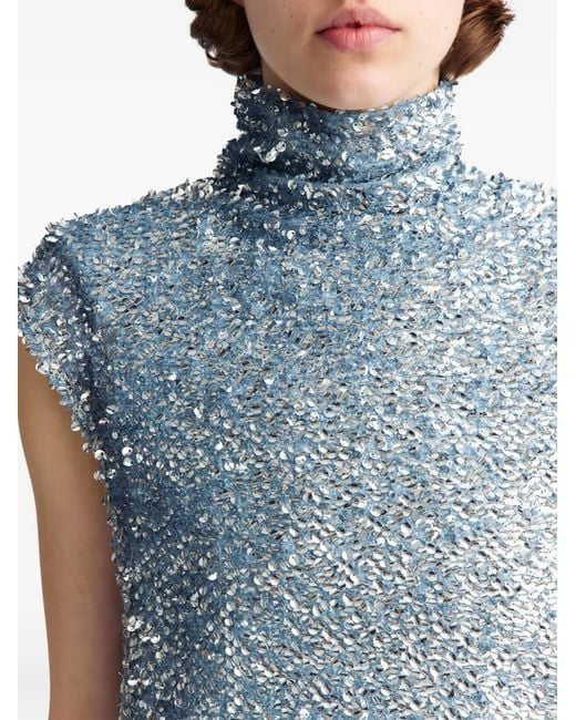 16Arlington Blue Ovica Sequinned Top