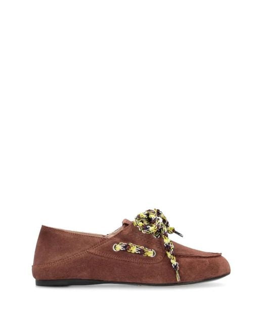 Pinko Brown Lace-Up Loafers