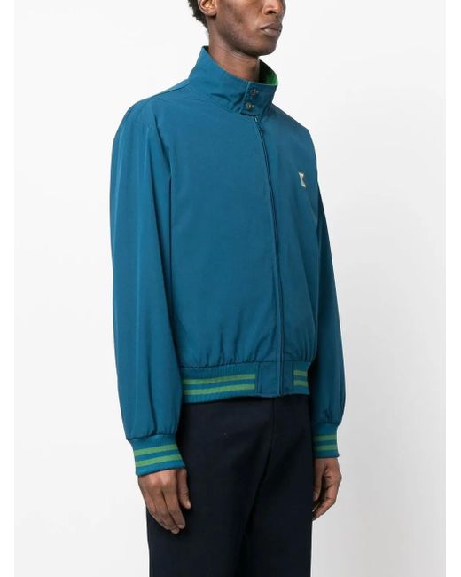 KENZO Blue Graphic Logo-Print Track Jacket for men