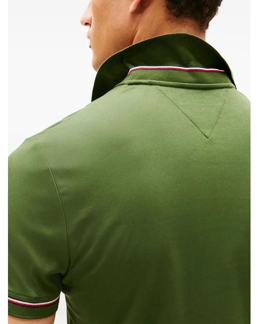Tommy Hilfiger Green Polo À Bords Rayés for men