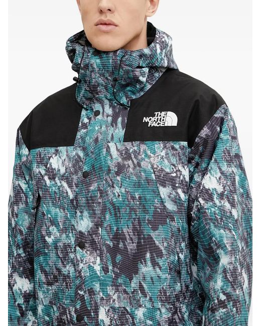 The North Face Blue Hooded Pattern Jacket for men