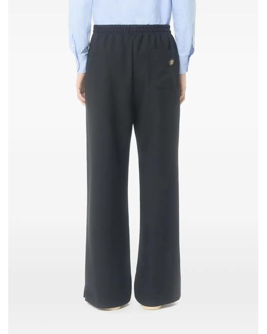 Valentino Garavani Black Vlogo-Patch Drawstring Trousers for men