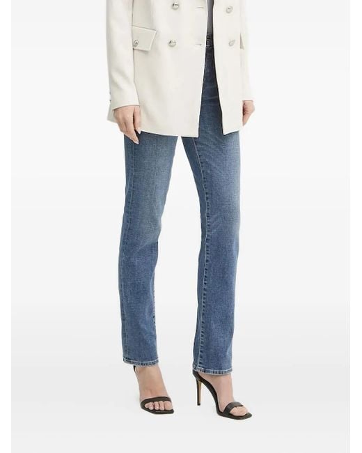 Guess Blue Straight-Leg-Jeans mit Logo-Patch