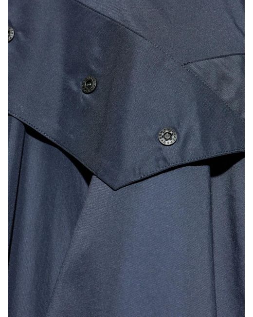 Homme Plissé Issey Miyake Blue Nylon Kite Coat for men