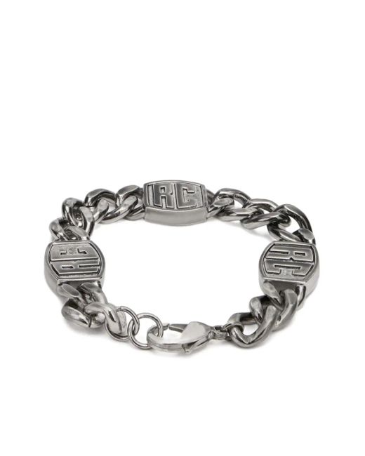 Roberto Cavalli Gray Rc Monogram Chain Bracelet for men