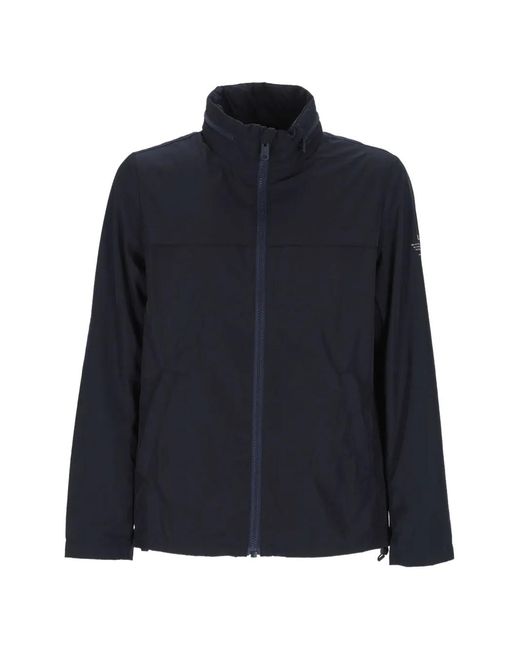 Ecoalf Blue Beni High-Neck Zip-Up Jacket for men