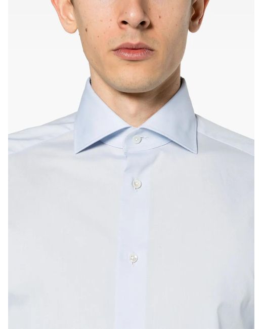 メンズ Zegna スプレッドカラー シャツ White