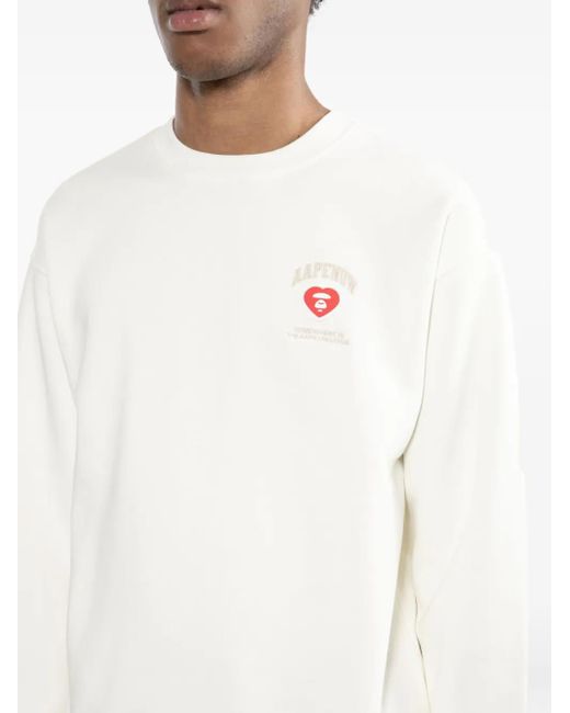 Aape By A Bathing Ape White Logo-Patched Sweatshirt for men