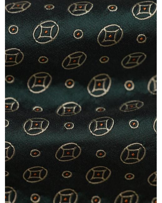 RRL Green Geometric-Print Silk Tie for men