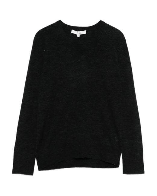 Maglione A Maniche Lunghe Con Scollo A V di Tibi in Black