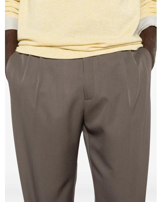The Row Gray Tosca Pleated Wool Trousers for men