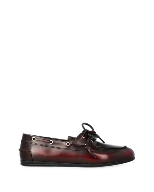 POSA Brown Mocassins En Cuir À Lacets