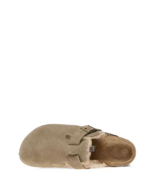 Birkenstock White Boston Shearling-Lined Mules