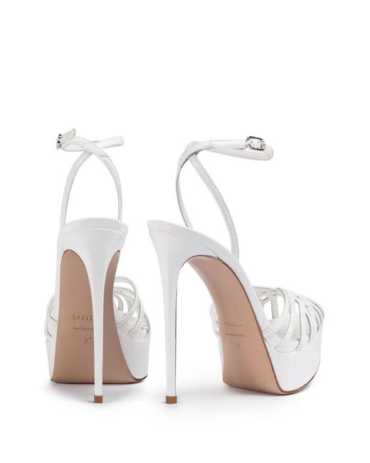 Le Silla White Embrace Heeled Sandals