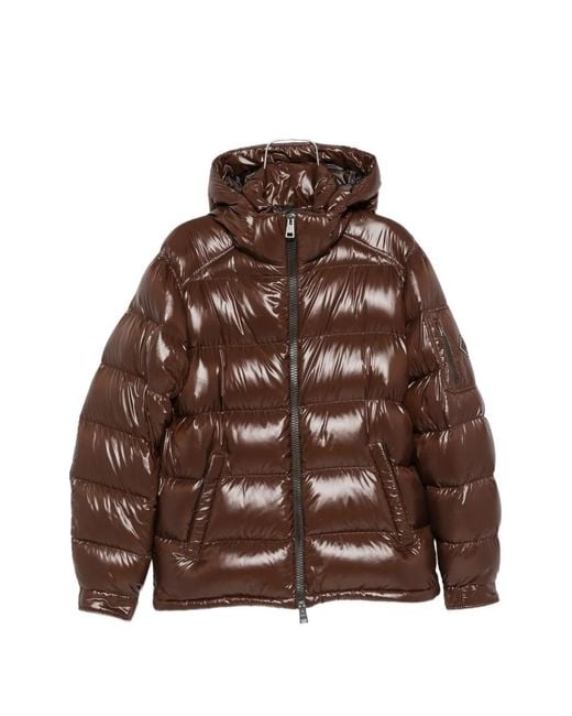 Herno Brown Hooded Quilted Jacket for men