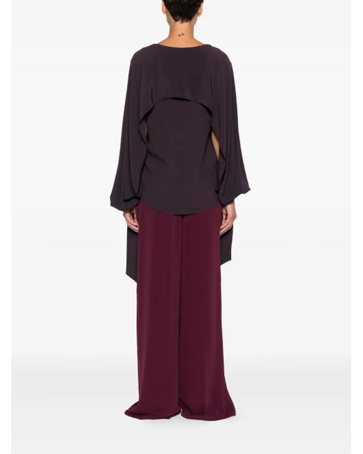 FEDERICA TOSI Purple Ballon-Sleeve Cut-Out Blouse