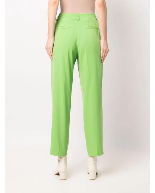 Blanca Vita Green Straight-Leg Tailored Trousers
