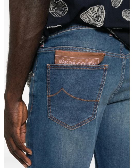 Jacob Cohen Blue Nicolas Logo-Patch Shorts for men