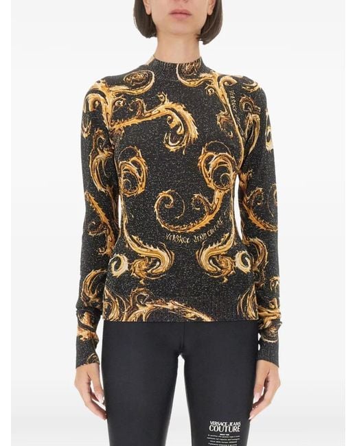 Versace Jeans Couture Black Printed Sweater