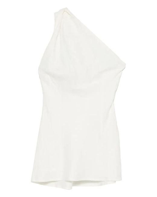 Faithfull The Brand White Agua One-Shoulder Top