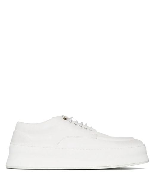 Marsèll White Cassapana Leather Derby Shoes