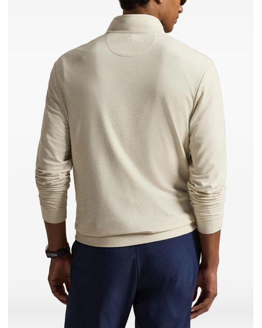 Ralph Lauren White Pull À Col Montant Zippé for men