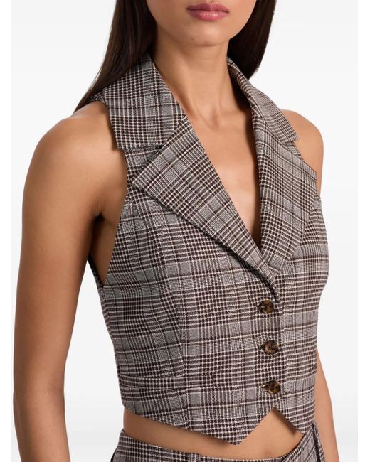 Alice + Olivia Gray Donna Checked Waistcoat