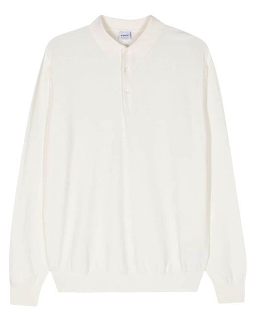 Aspesi White Long-sleeve Cotton Polo Top for men