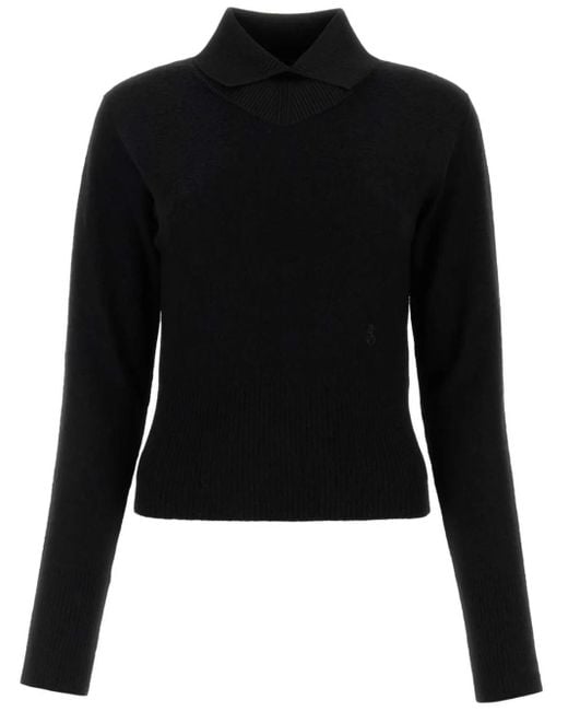 Jil Sander Black Roll Neck Long-Sleeve Sweater