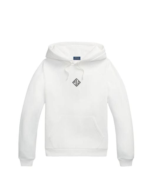 Polo Ralph Lauren White Hoodie À Logo