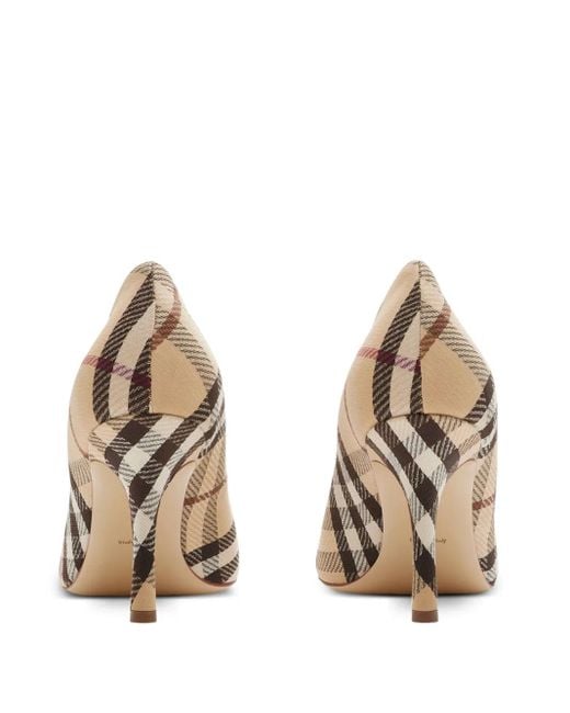 Pumps A Quadri 85Mm di Burberry in Natural