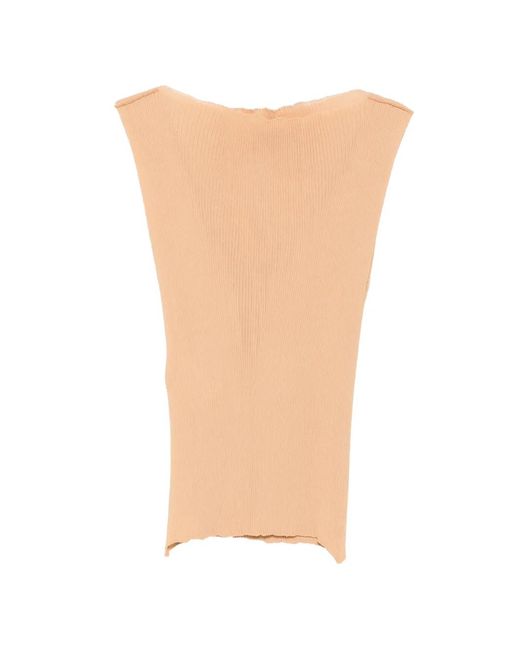 Alberta Ferretti White Ribbed Top