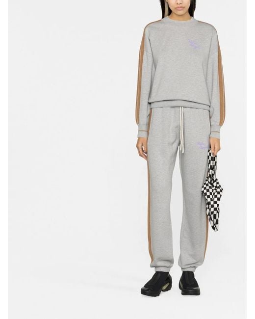 Palm Angels Gray Angels Logo-Embroidered Track Pants