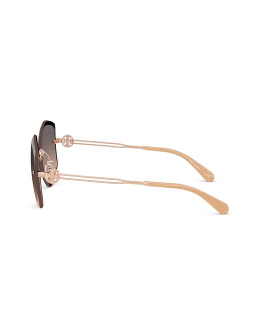 Tory Burch Brown Geometric-Frame Sunglasses