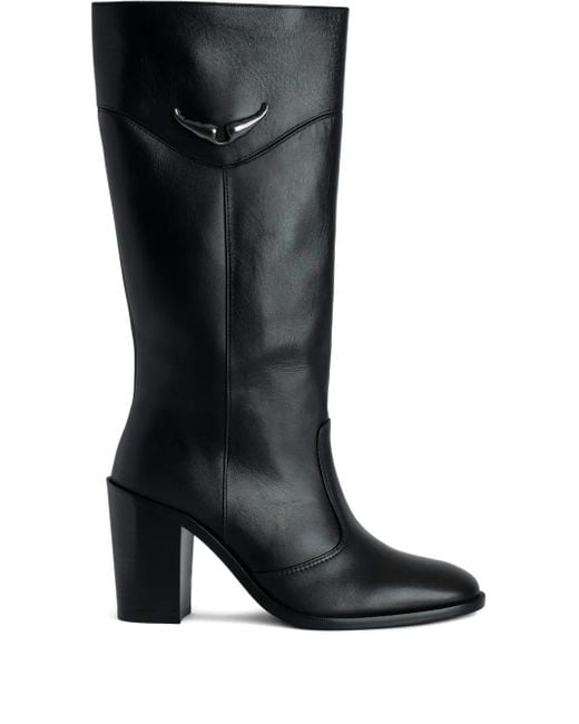 Zadig & Voltaire Black Leather Ankle Boots