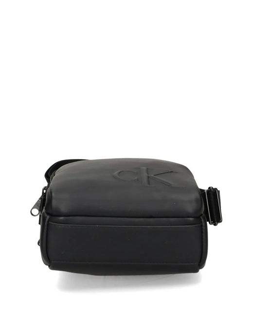 Calvin Klein Black Logo Zip Messenger Bag for men