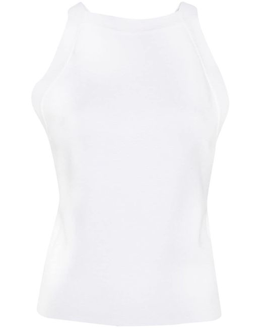 P.A.R.O.S.H. White Knitted Halterneck Top