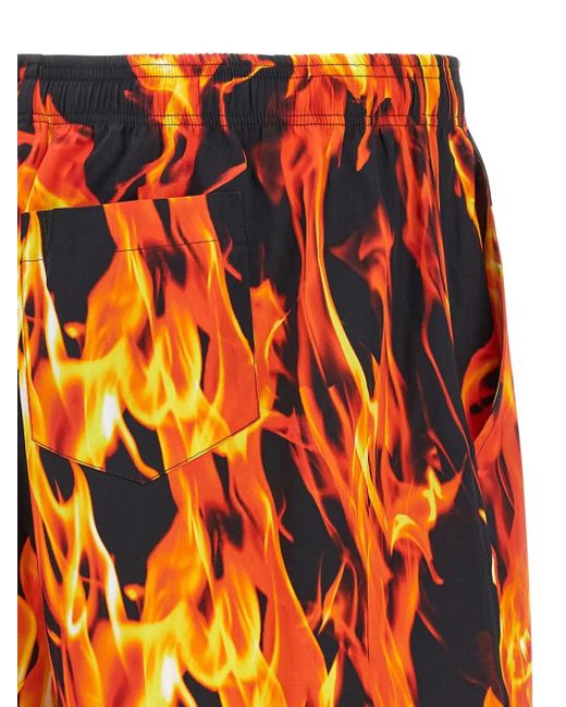 Vetements Orange Fire Bermuda Shorts for men