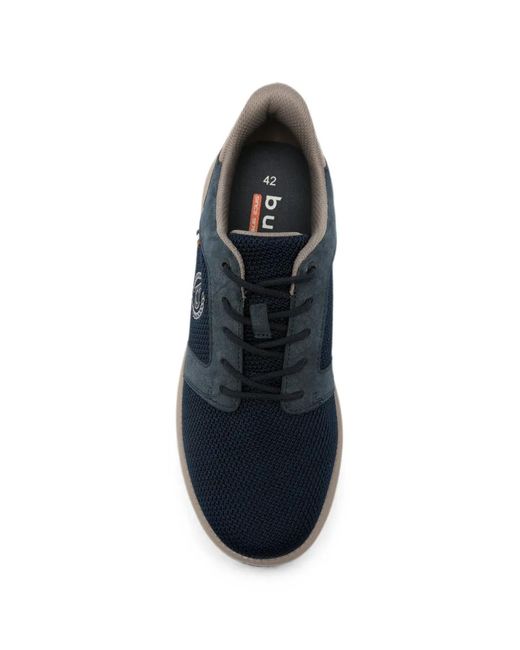 Bugatti Blue Logo-Patch Mesh-Panel Sneakers for men