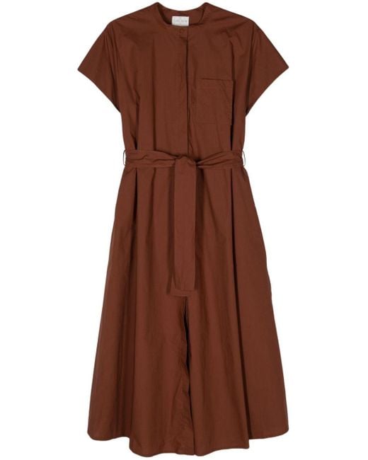Robe-chemise courte à col montant Forte Forte en coloris Brown